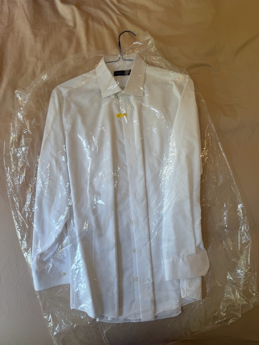Patrick James Wrinkle Resistant White Twill Shirt Size 17L